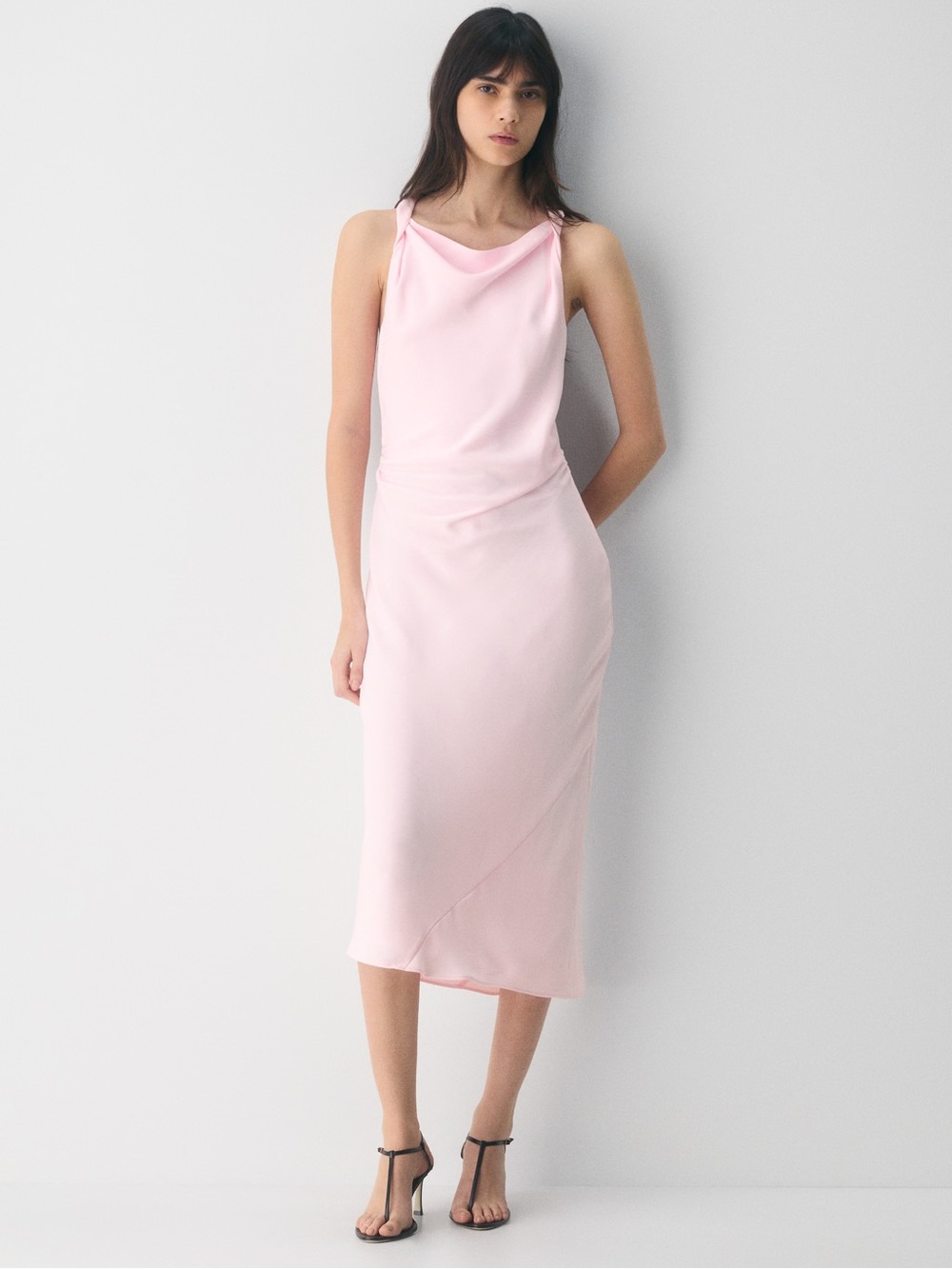NWT Aritzia Babaton Light Pink Cowl Neck Account Maxi dress